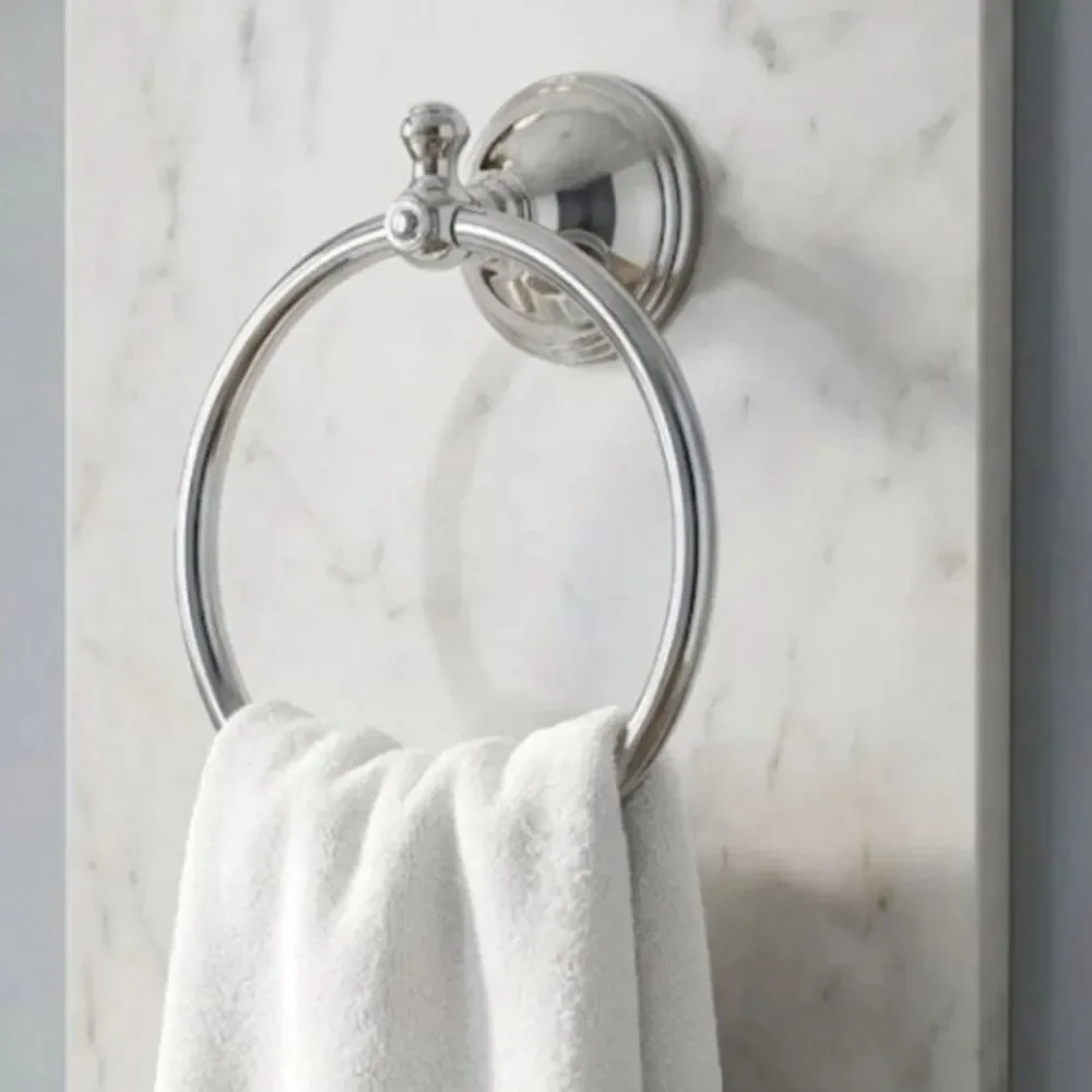 Pegasus Towel Ring Toallero Circular Solid Brass Polished Chrome Finish New